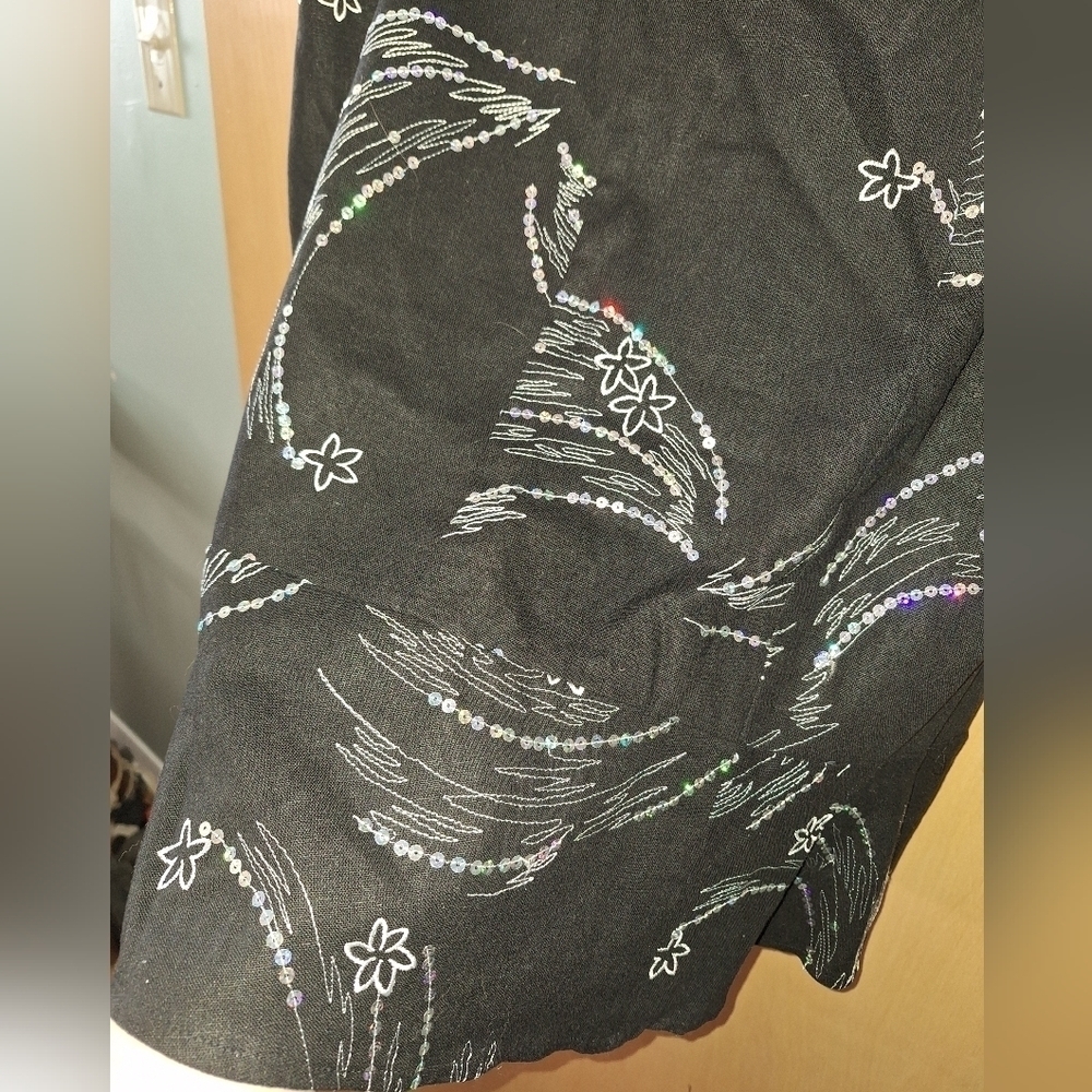 Vintage Rodan Made In Canada Sequin Floral Skirt Size 11/12 - Picture 4 of 4
